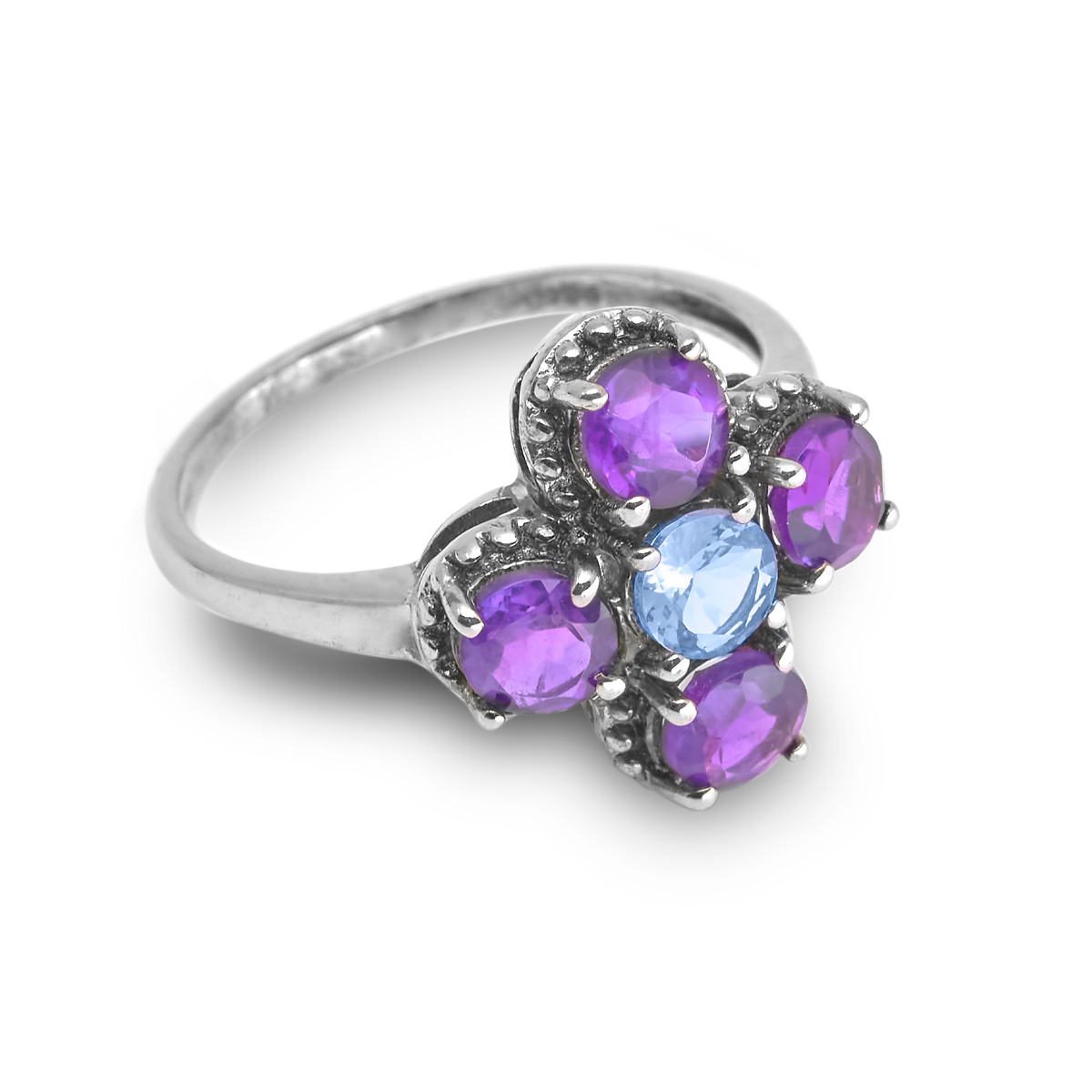 Bague amethyste, tanzanite argent Olivia